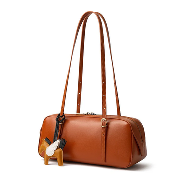 Vintage Genuine Cowhide Mini Bowling Shoulder Bag