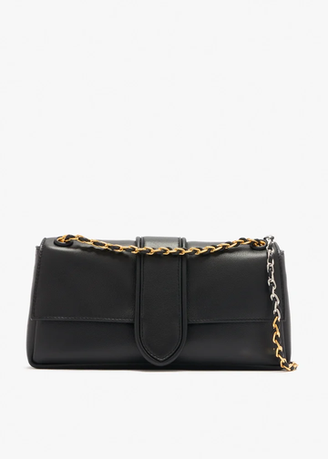Black Lambskin Leather Classic Chain Strap Flap Shoulder Crossbody Bag