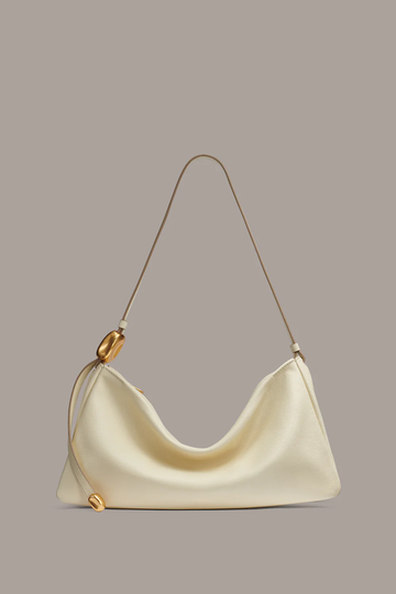 Soft Cow Leather Curved Velvet Suede Shoulder Bag
