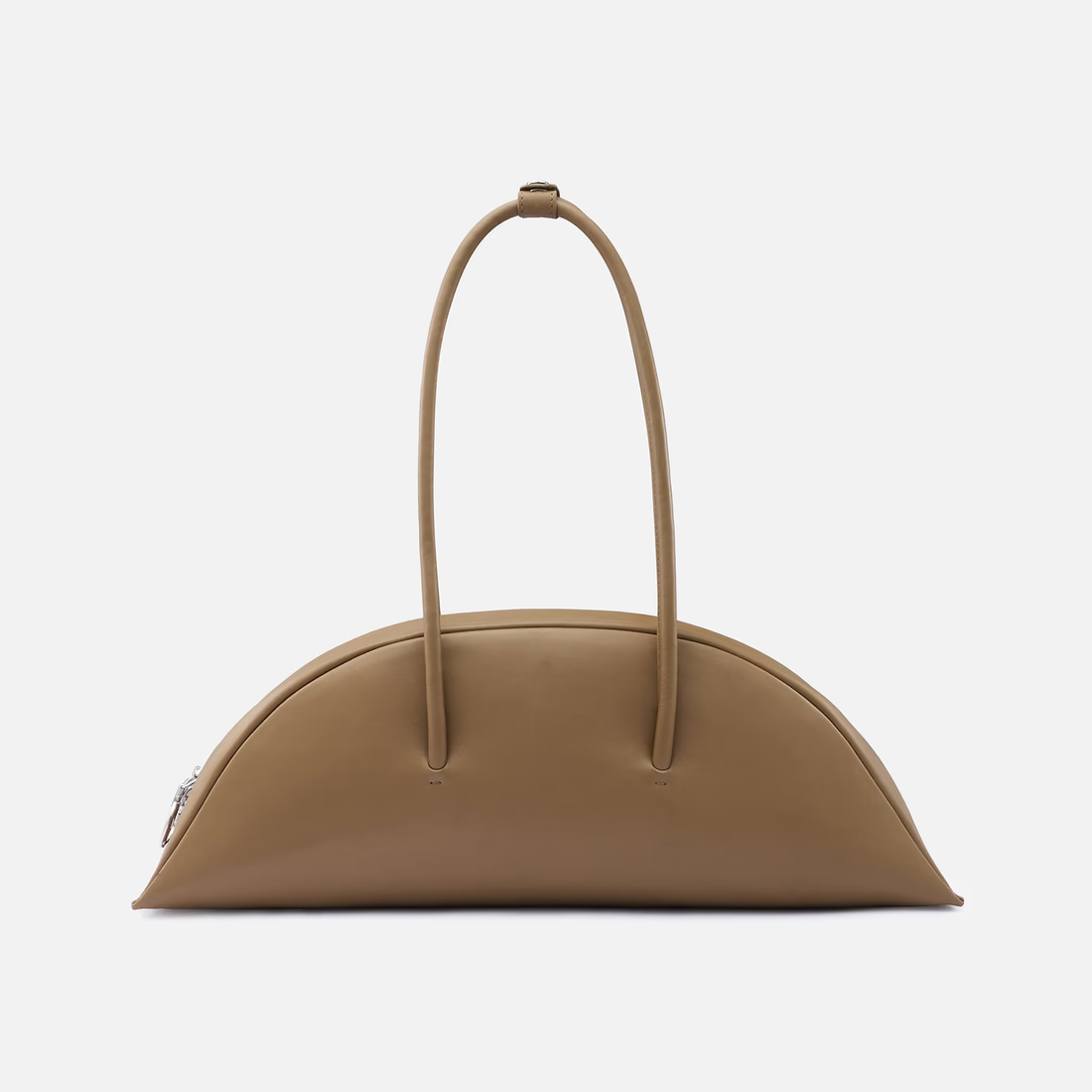 Bisque Nappa Leather Large Modern Bowler Shoulder Bag