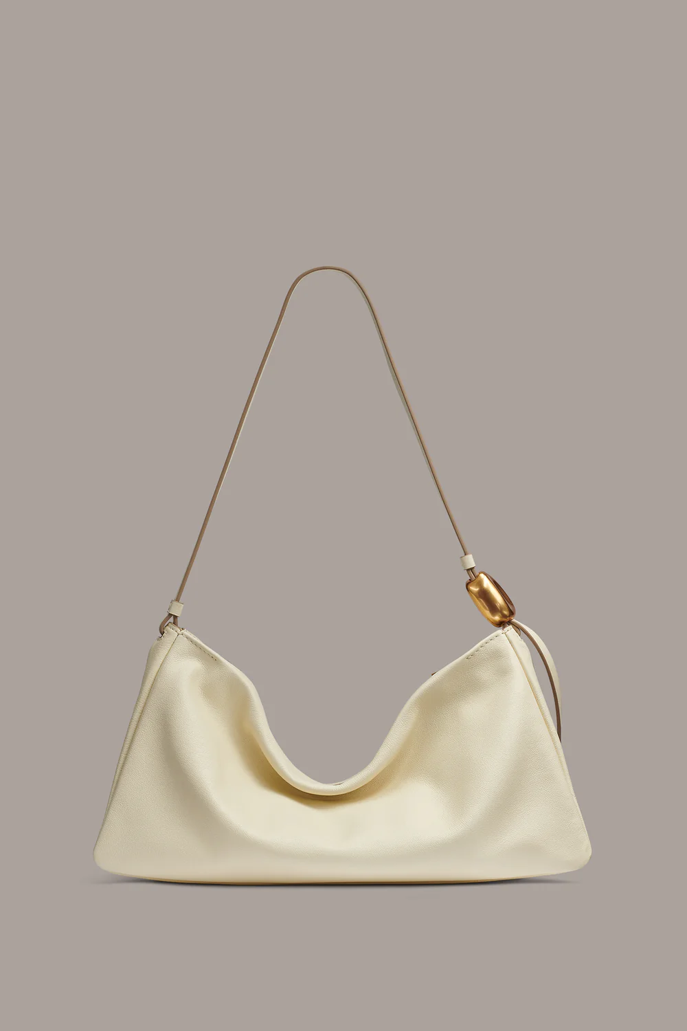 Soft Cow Leather Curved Velvet Suede Shoulder Bag