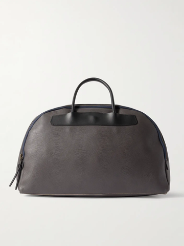 Large Pebble Leather Dome Bowling Handbag