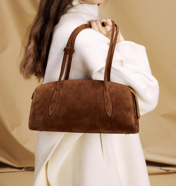 Vintage Suede Rectangular Shoulder Bag