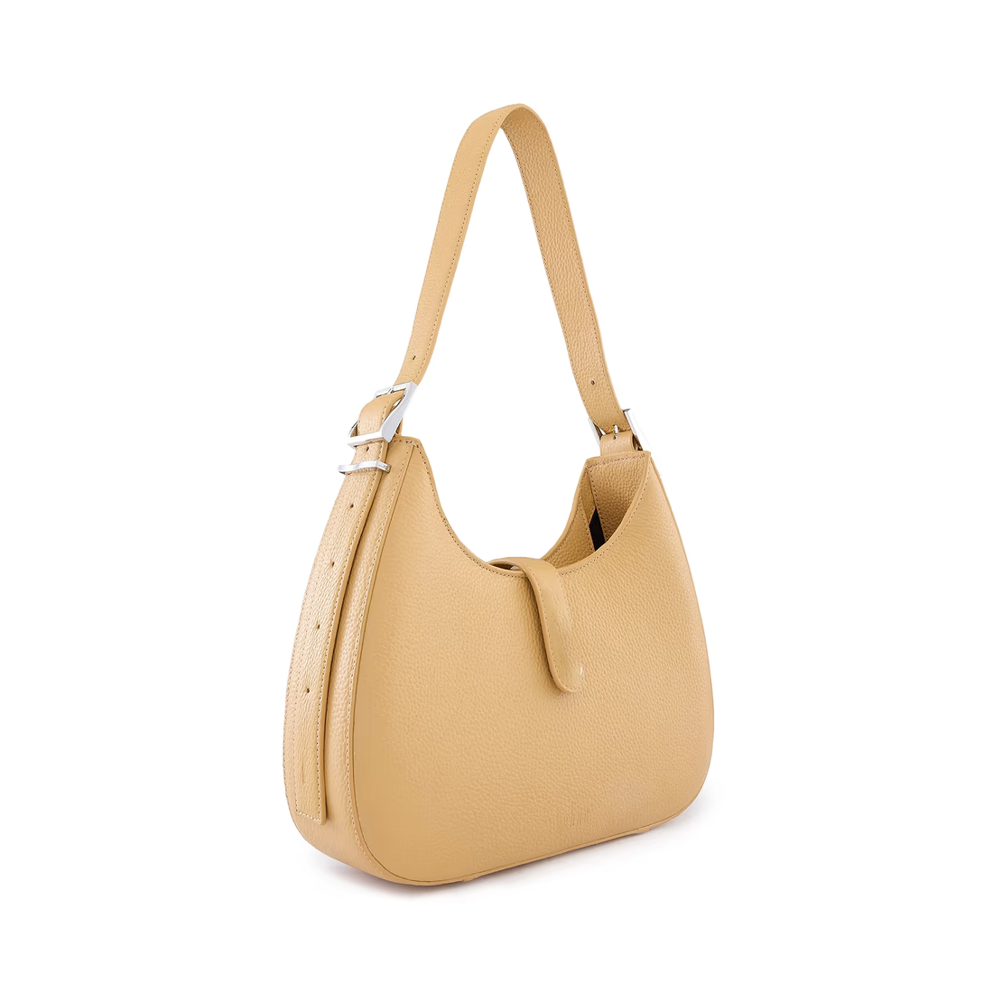 Pebble Leather Adjustable Crescent Crossbody Bag