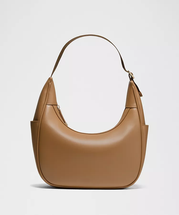 Smooth Vegan Leather Adjustable Crescent Shoulder Bag