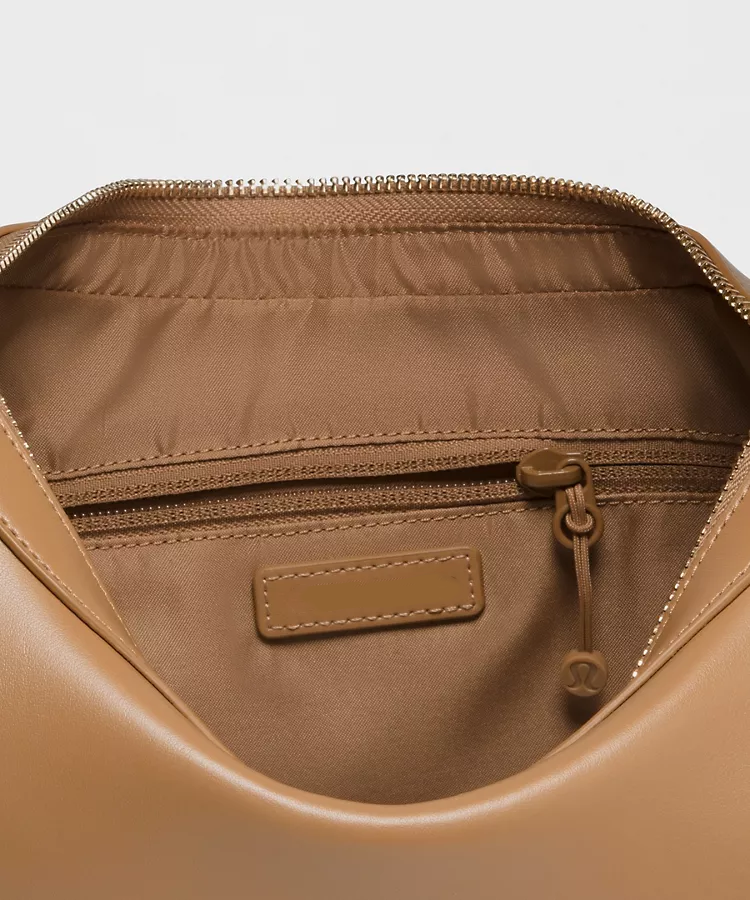Smooth Vegan Leather Adjustable Crescent Shoulder Bag